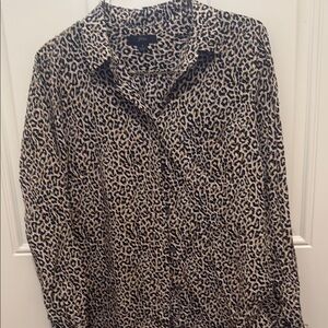 J. Crew Leopard Print Button-Up Blouse